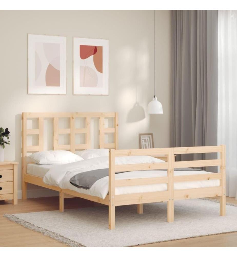 Massivholzbett mit Kopfteil 120x200 cm