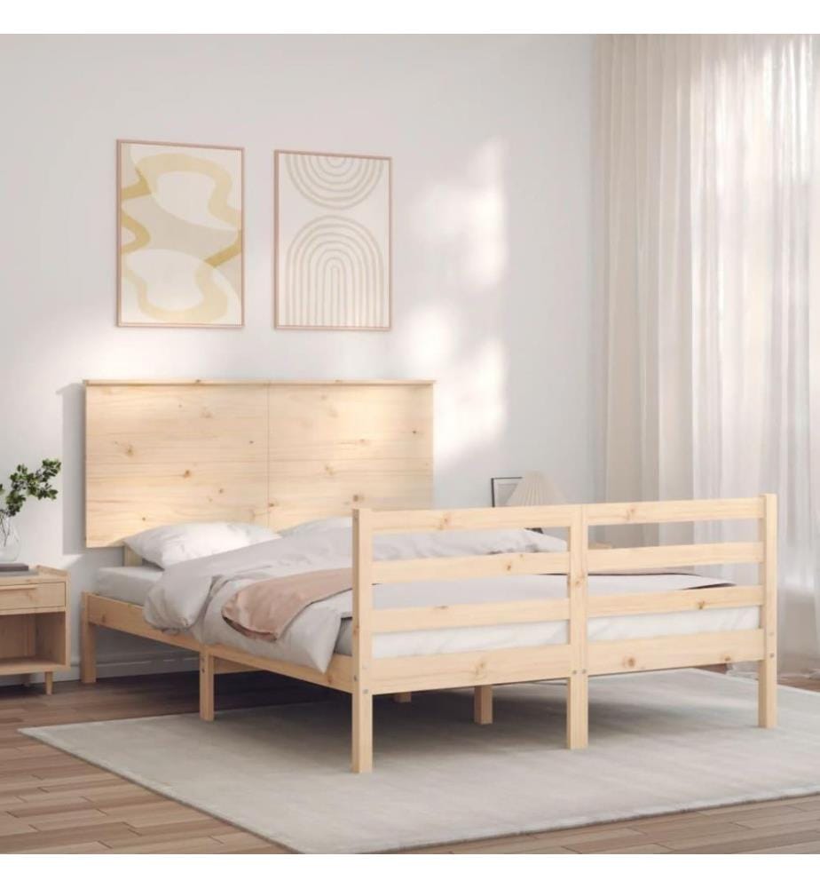 Massivholzbett mit Kopfteil 120x200 cm