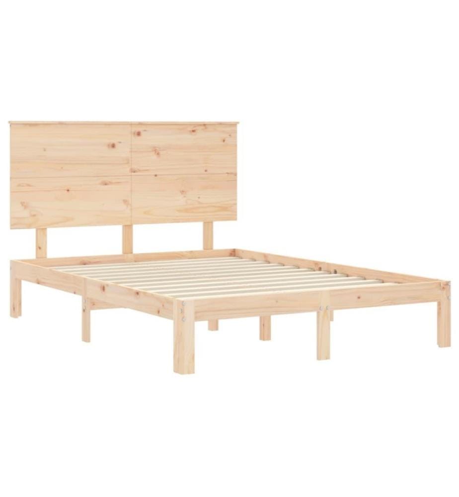 Cadre de lit avec tête de lit 120x200 cm bois massif