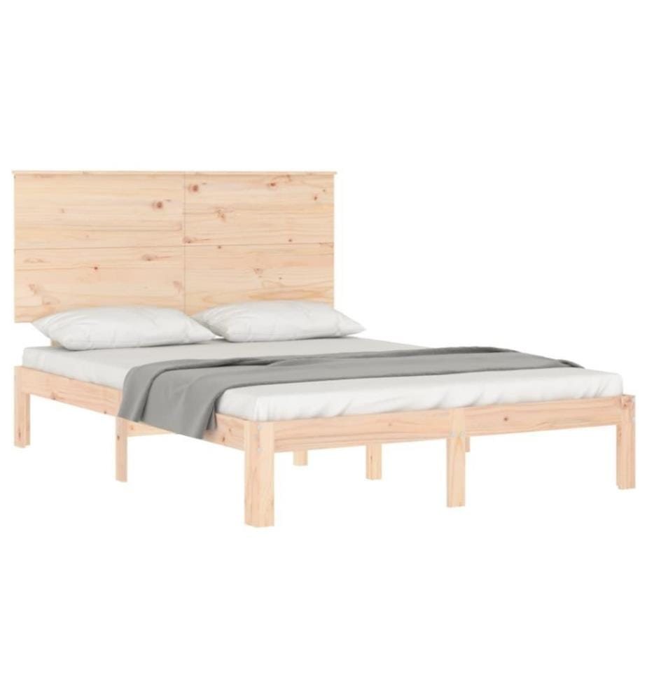 Cadre de lit avec tête de lit 140x200 cm bois massif