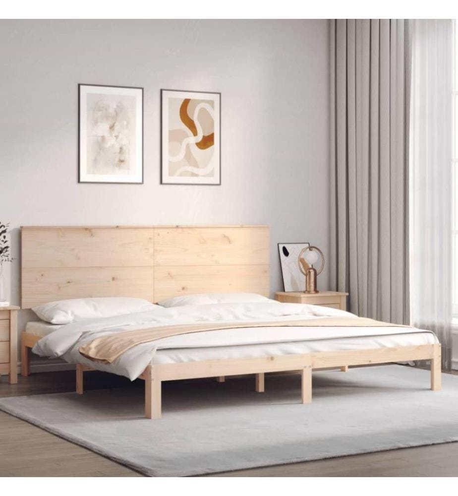 Cadre de lit avec tête de lit 200x200 cm bois massif