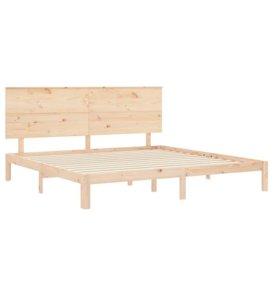 Cadre de lit avec tête de lit 200x200 cm bois massif