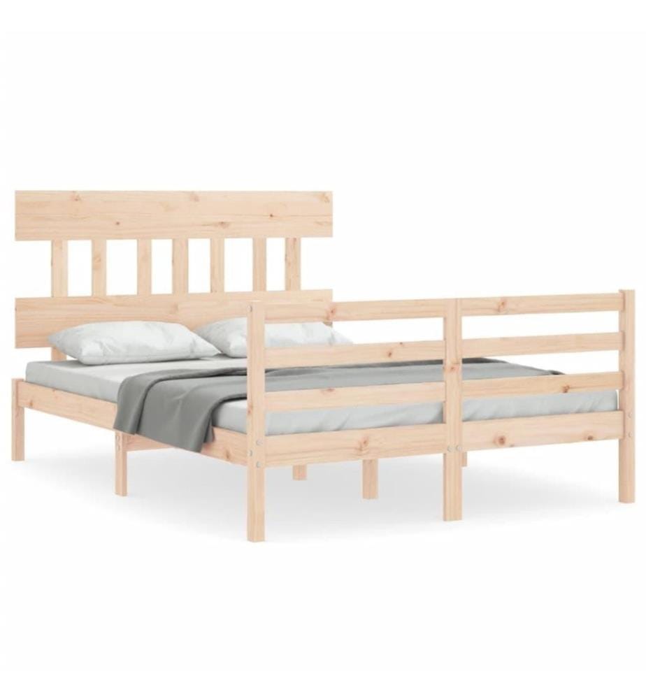Massivholzbett mit Kopfteil 4FT Small Double
