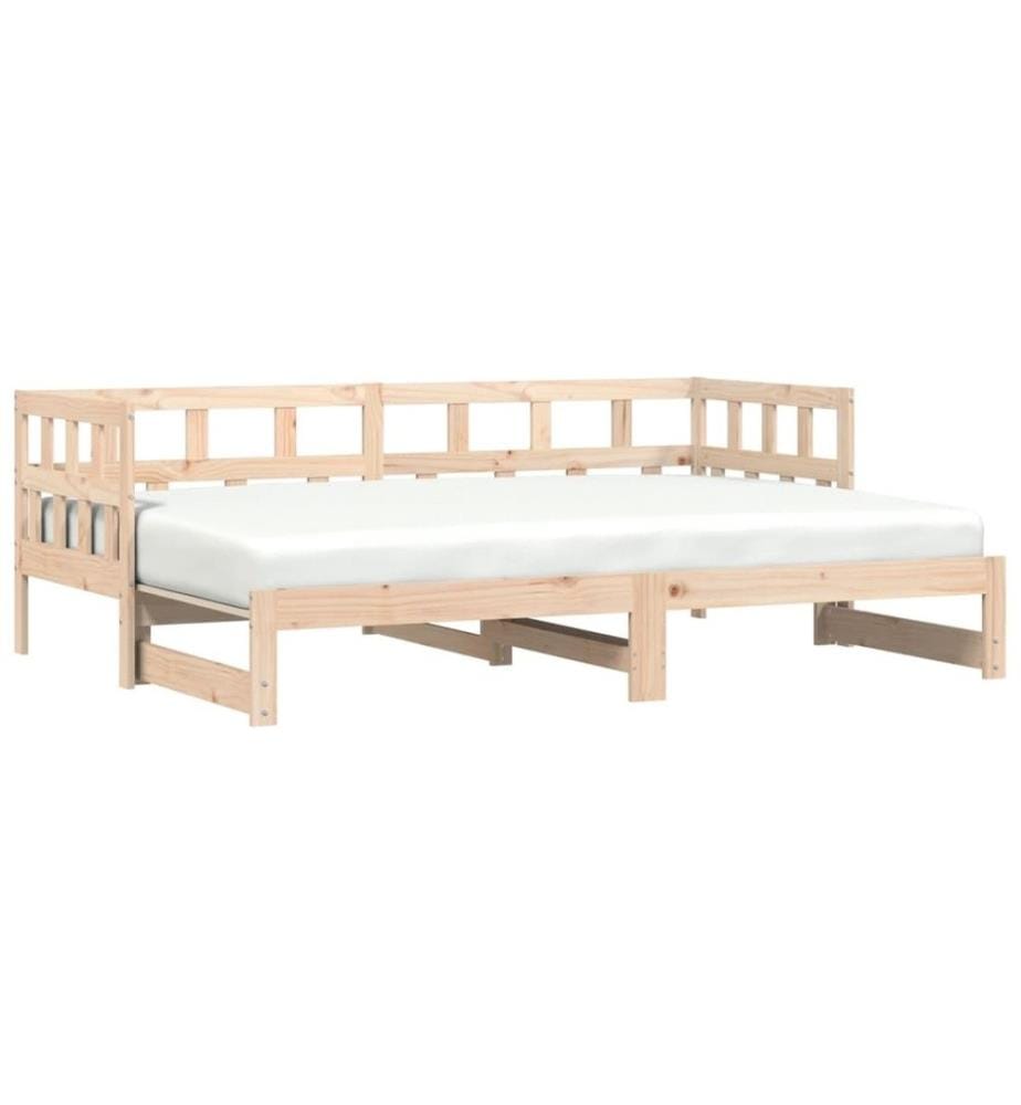 Lit de jour avec lit gigogne 90x190 cm bois de pin massif