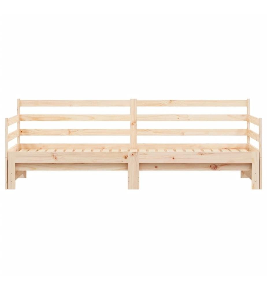 Lit de jour avec lit gigogne 90x190 cm bois de pin massif