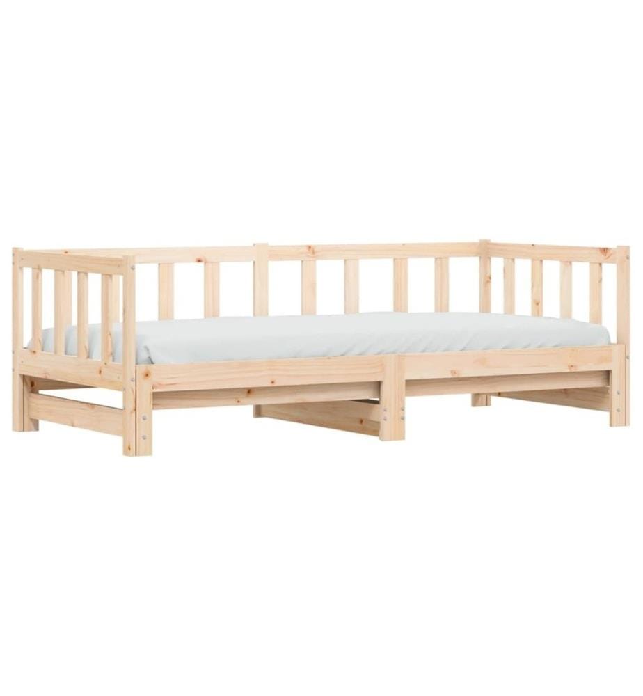 Lit de jour avec lit gigogne 90x190 cm bois de pin massif