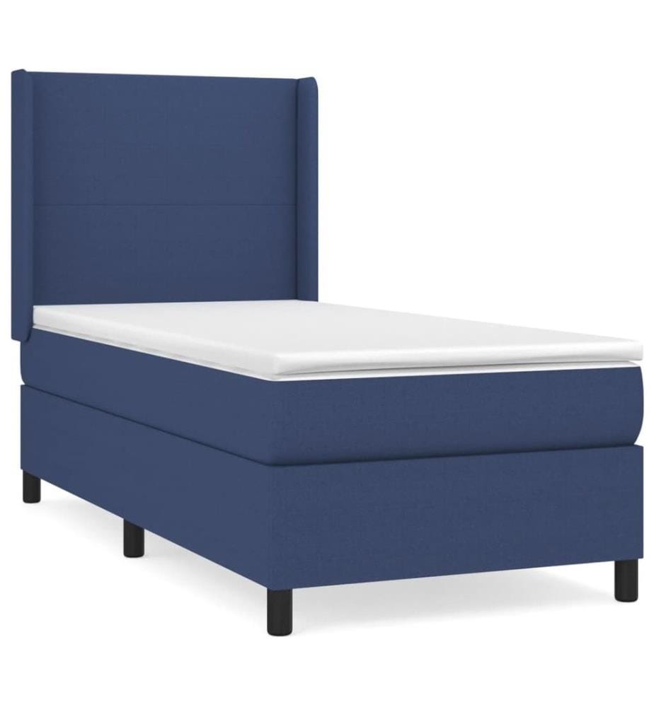 Boxspringbett mit Matratze Blau 90x190 cm Stoff