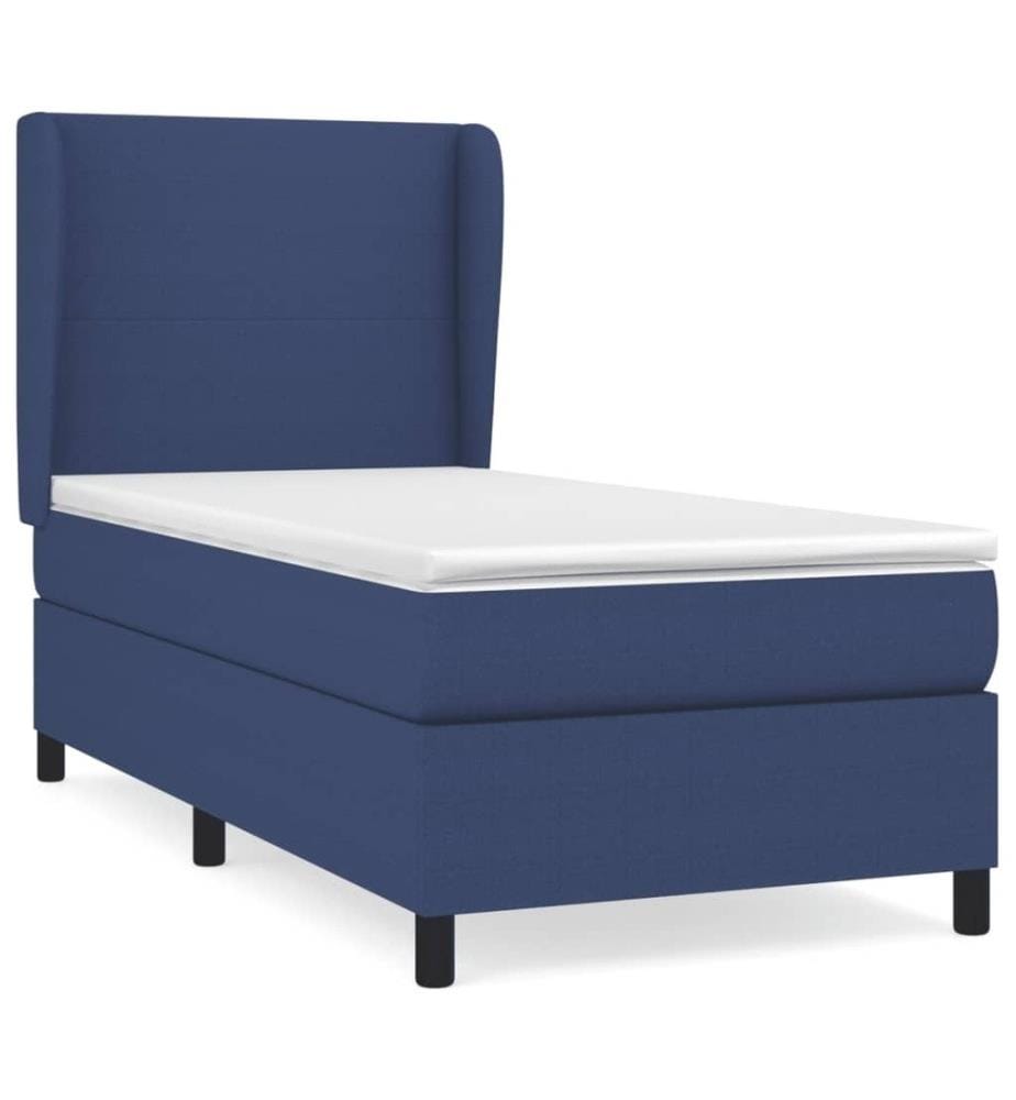Boxspringbett mit Matratze Blau 90x190 cm Stoff
