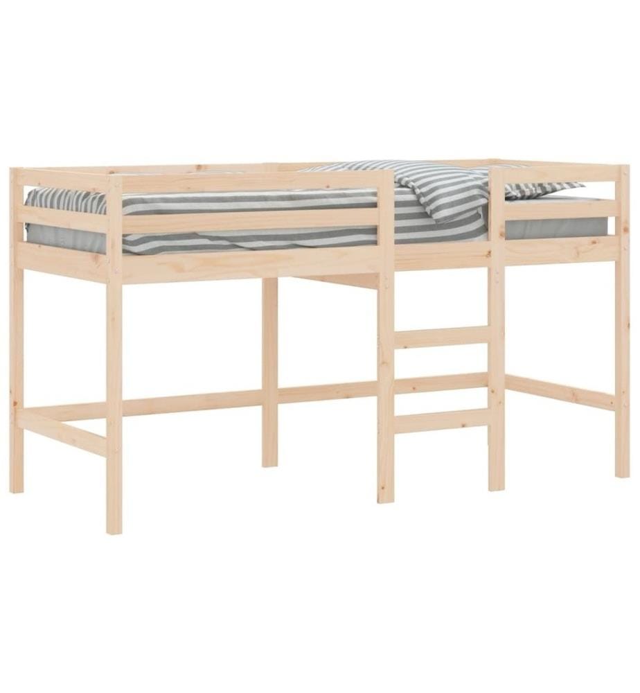 Lit mezzanine enfants échelle 90x190 cm bois pin massif