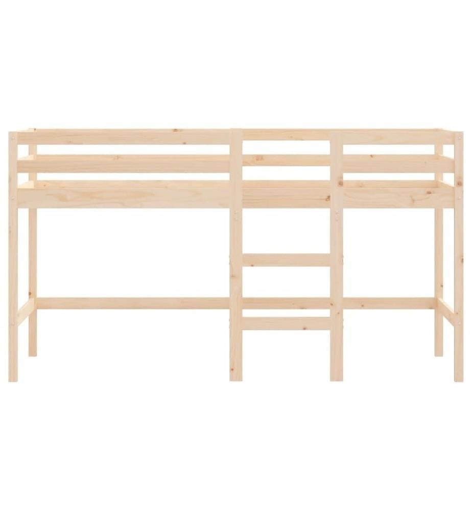 Lit mezzanine enfants échelle 90x190 cm bois pin massif