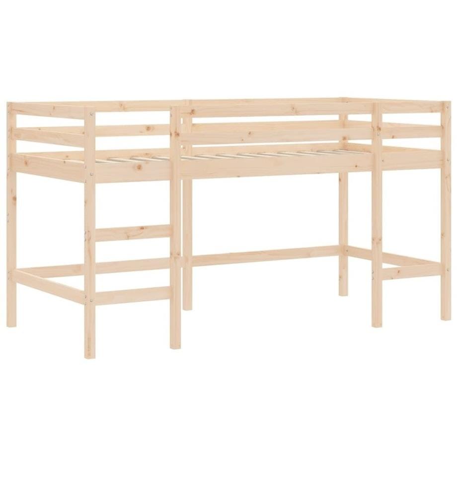 Kinderhochbett mit Leiter 90x200 cm Massivholz Kiefer