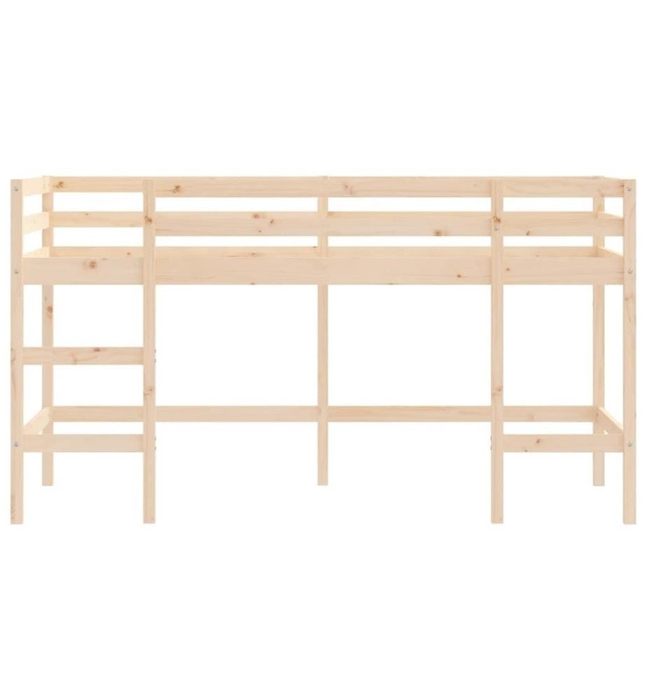 Kinderhochbett mit Leiter 90x200 cm Massivholz Kiefer