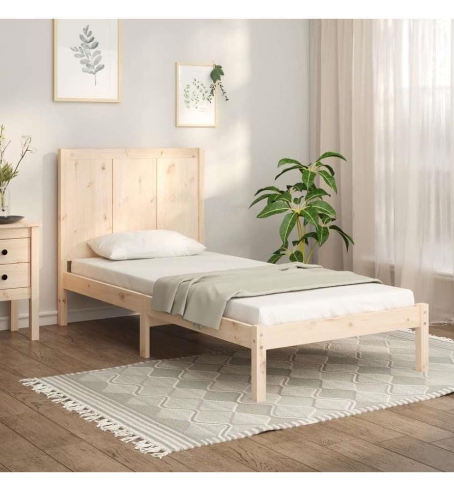 Cadre de lit Bois de pin massif 100x200 cm