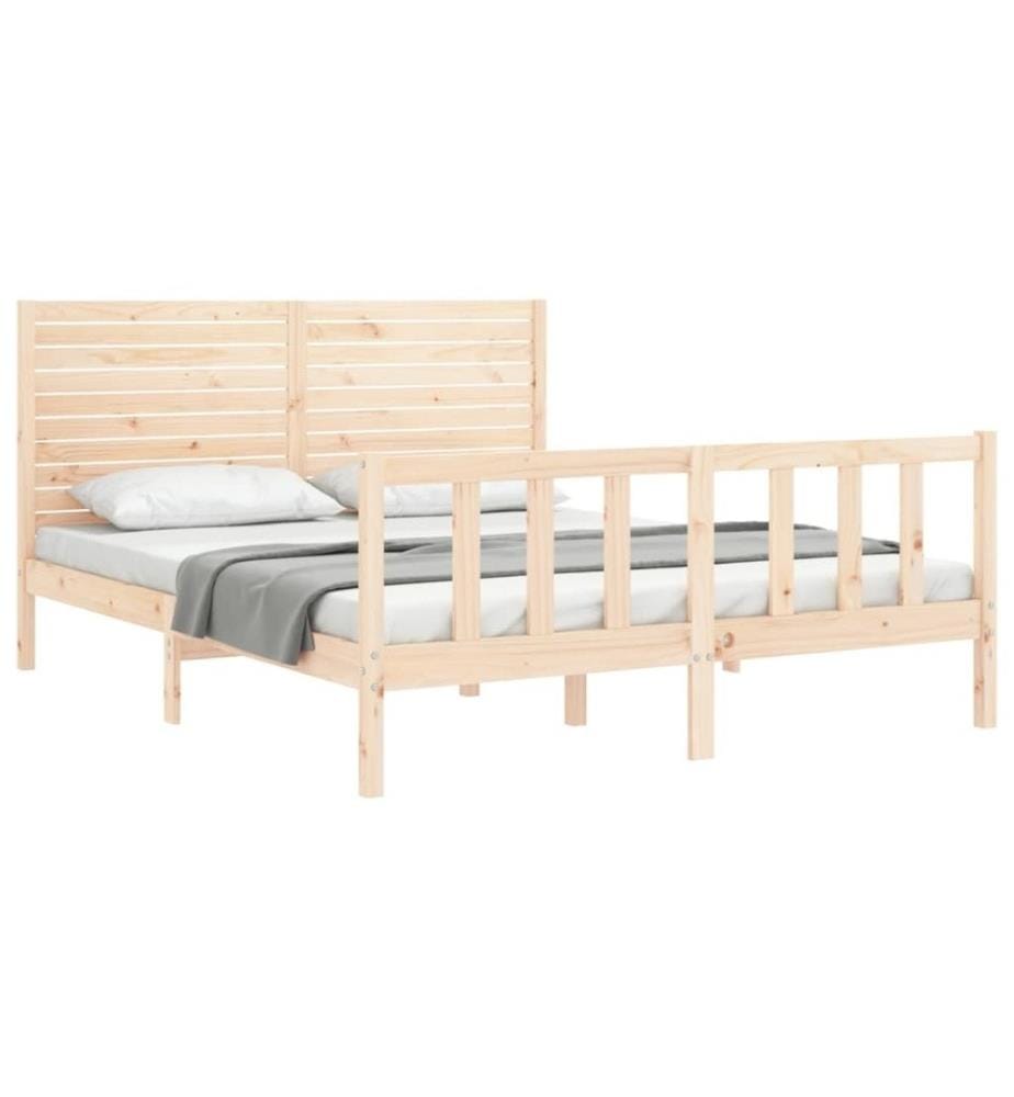 Cadre de lit avec tête de lit 160x200 cm bois massif