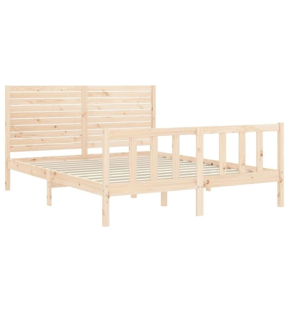 Cadre de lit avec tête de lit 160x200 cm bois massif