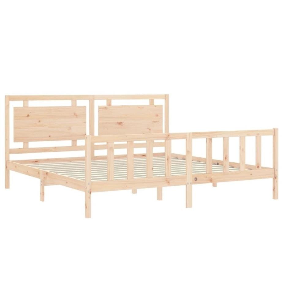 Cadre de lit avec tête de lit 180x200 cm bois massif
