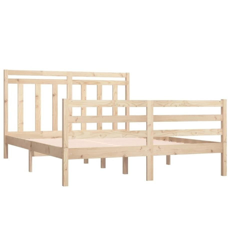 Cadre de lit Bois massif 140x190 cm