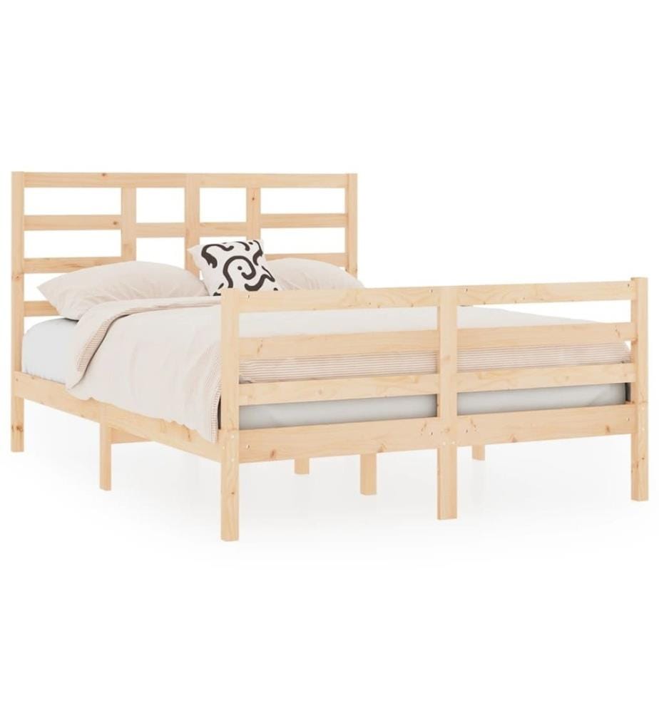 Cadre de lit Bois massif 140x190 cm