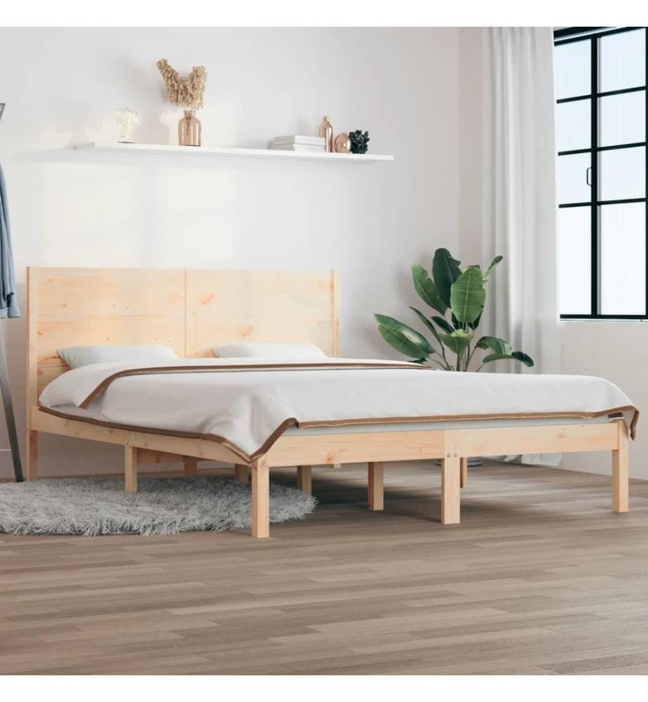 Cadre de lit Bois de pin massif 160x200 cm