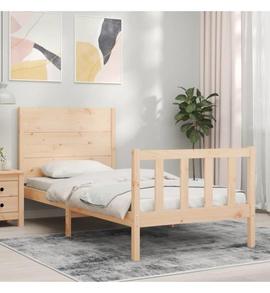 Massivholzbett mit Kopfteil