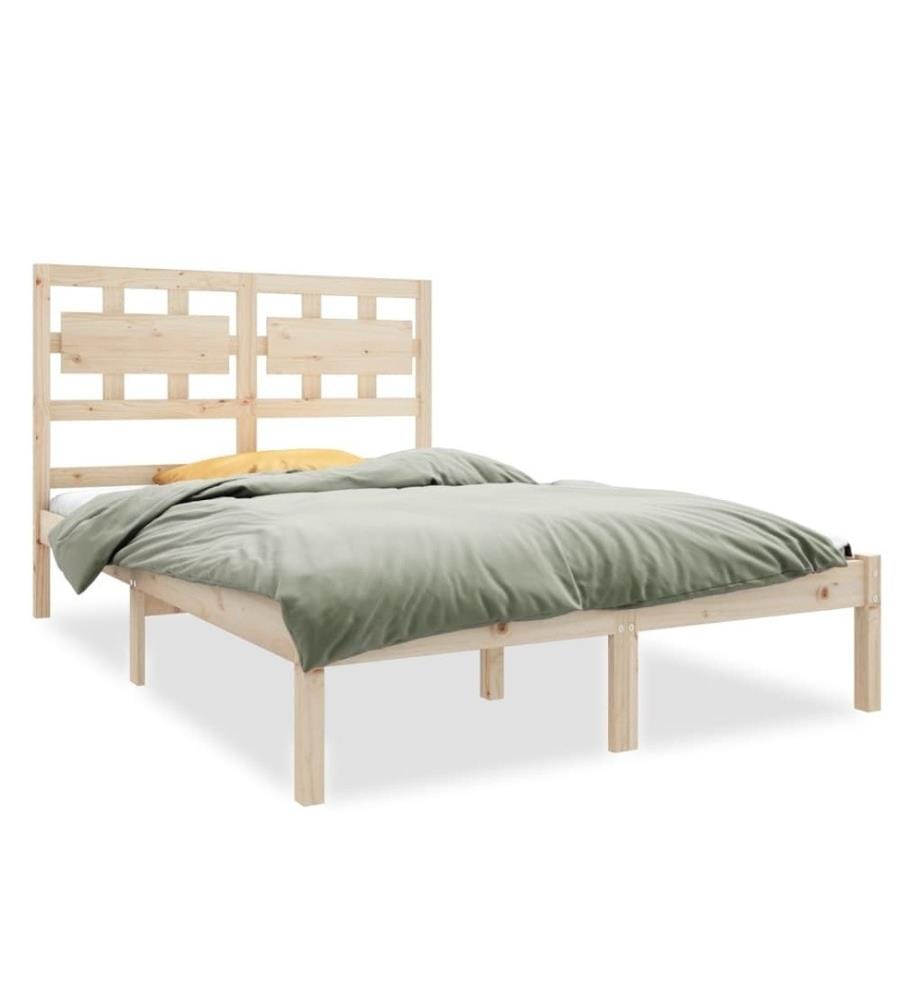 Cadre de lit bois massif 135x190 cm double