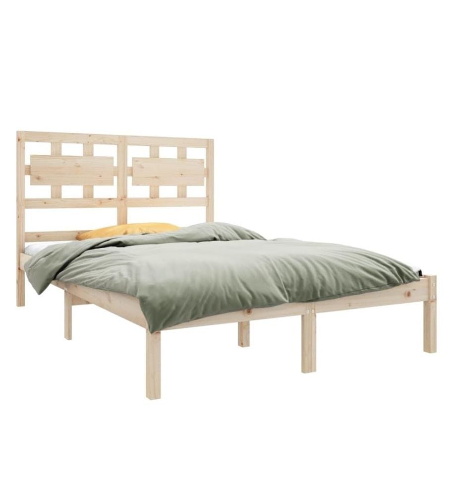 Cadre de lit bois massif 135x190 cm double