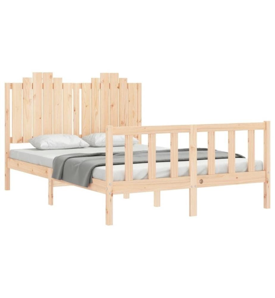 Cadre de lit avec tête de lit 140x200 cm bois massif