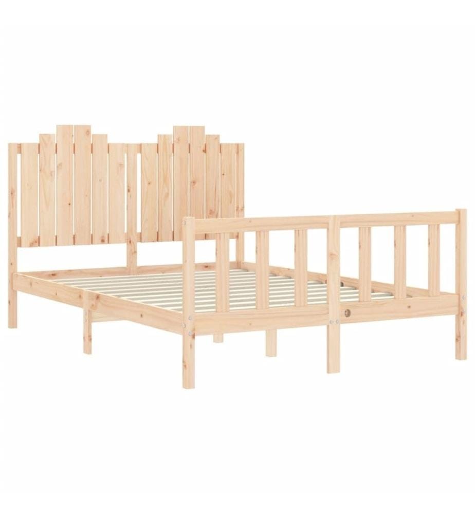 Cadre de lit avec tête de lit 140x200 cm bois massif