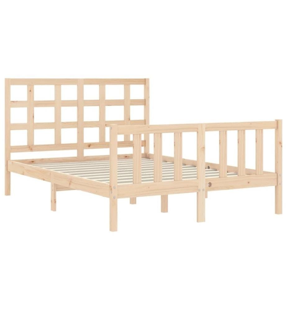 Massivholzbett mit Kopfteil