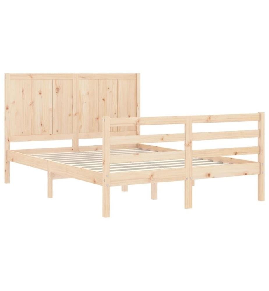 Cadre de lit avec tête de lit 140x200 cm bois massif