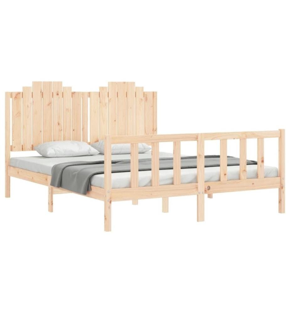 Cadre de lit avec tête de lit 160x200 cm bois massif
