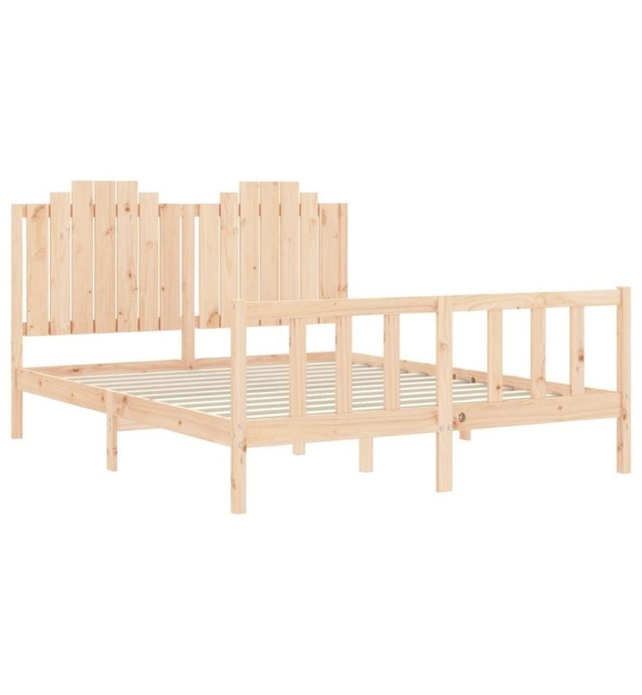 Cadre de lit avec tête de lit 160x200 cm bois massif