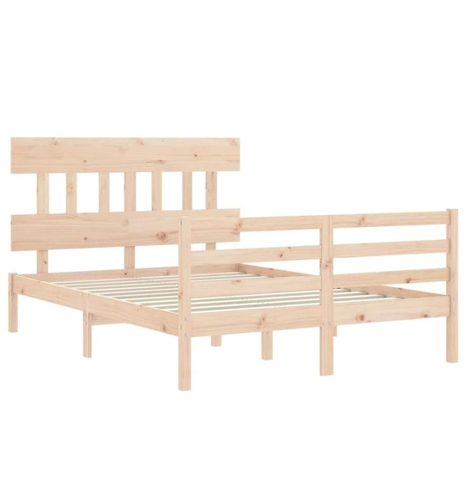 Cadre de lit avec tête de lit 140x190 cm bois massif