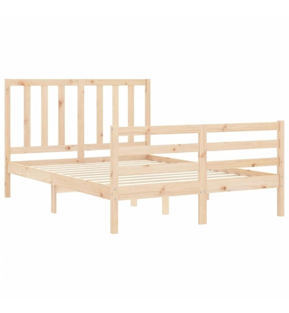Cadre de lit avec tête de lit 140x190 cm bois massif