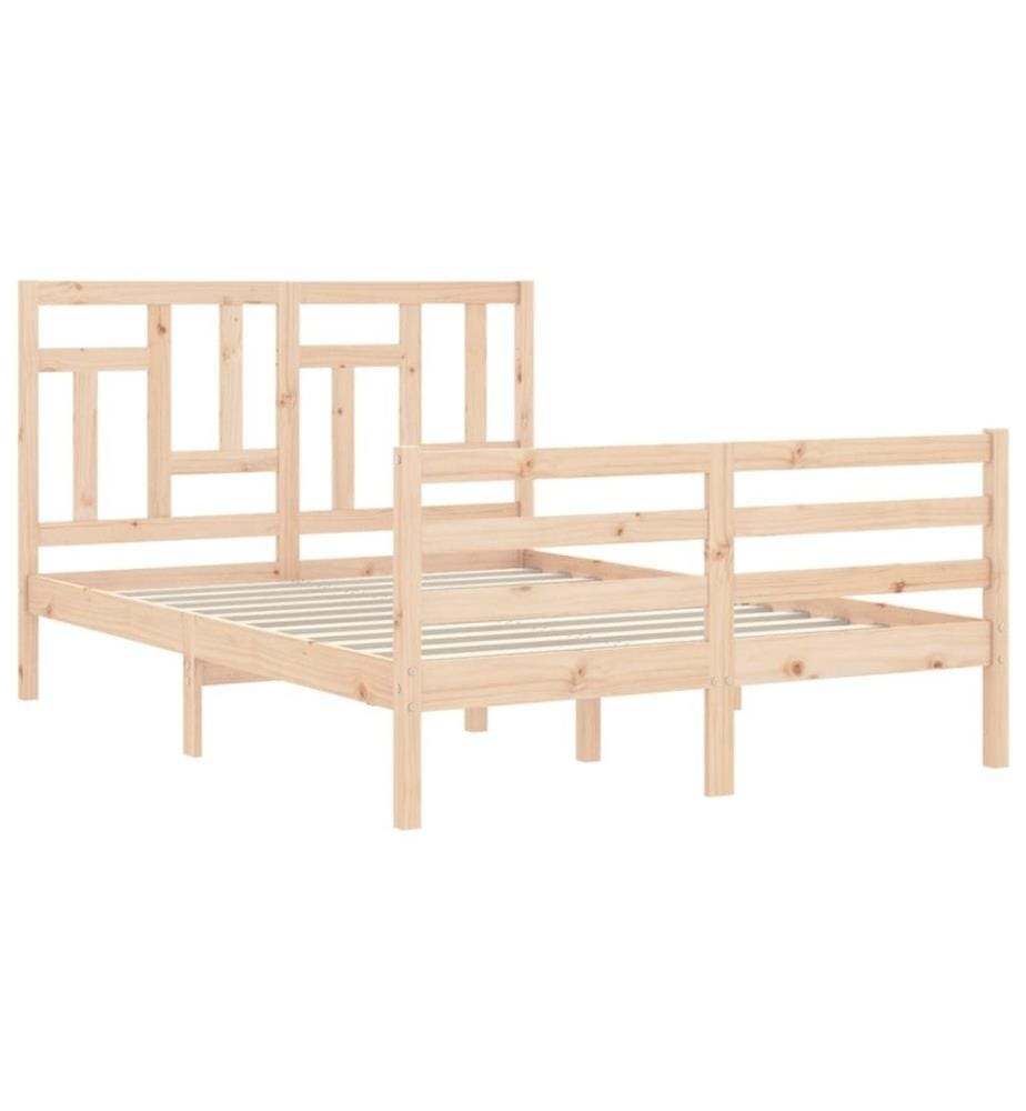 Cadre de lit avec tête de lit 140x190 cm bois massif