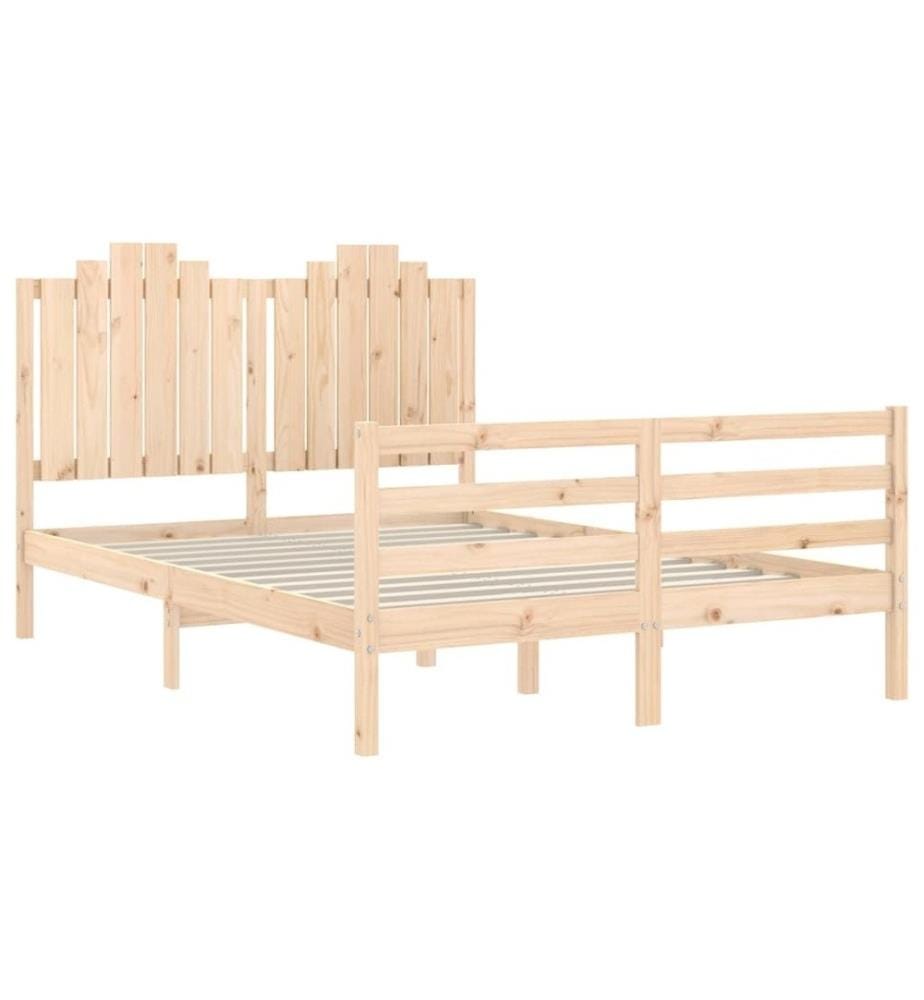 Cadre de lit avec tête de lit 140x190 cm bois massif