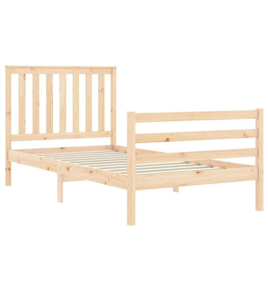 Cadre de lit et tête de lit 100x200 cm bois massif