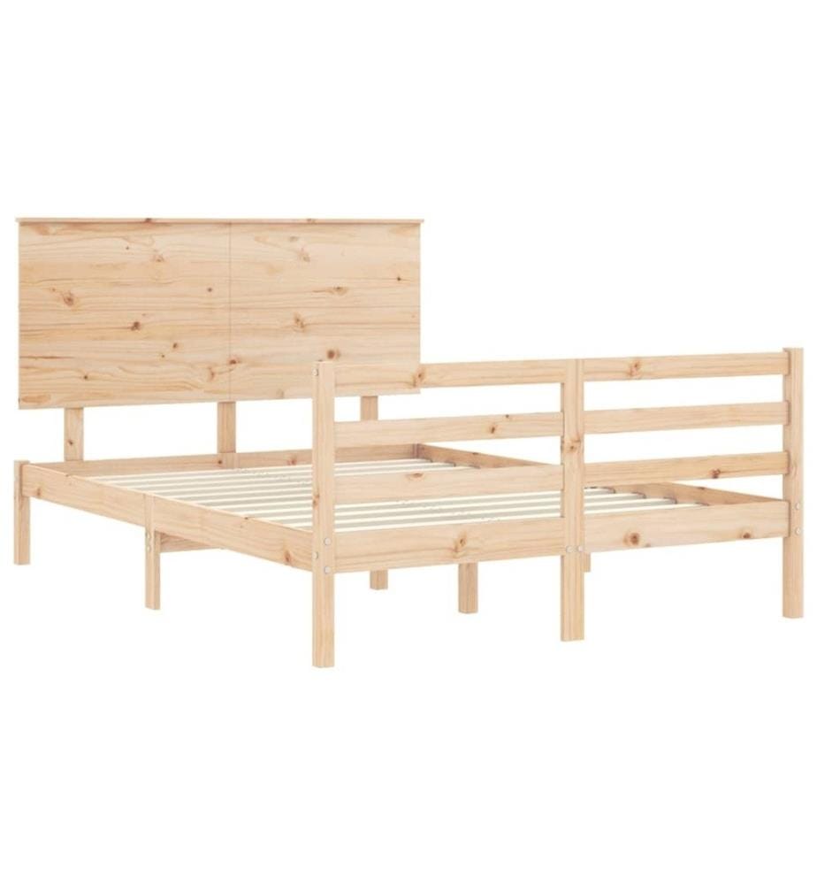 Cadre de lit avec tête de lit 140x190 cm bois massif