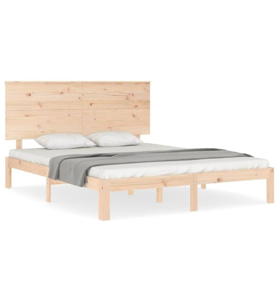 Cadre de lit avec tête de lit 160x200 cm bois massif
