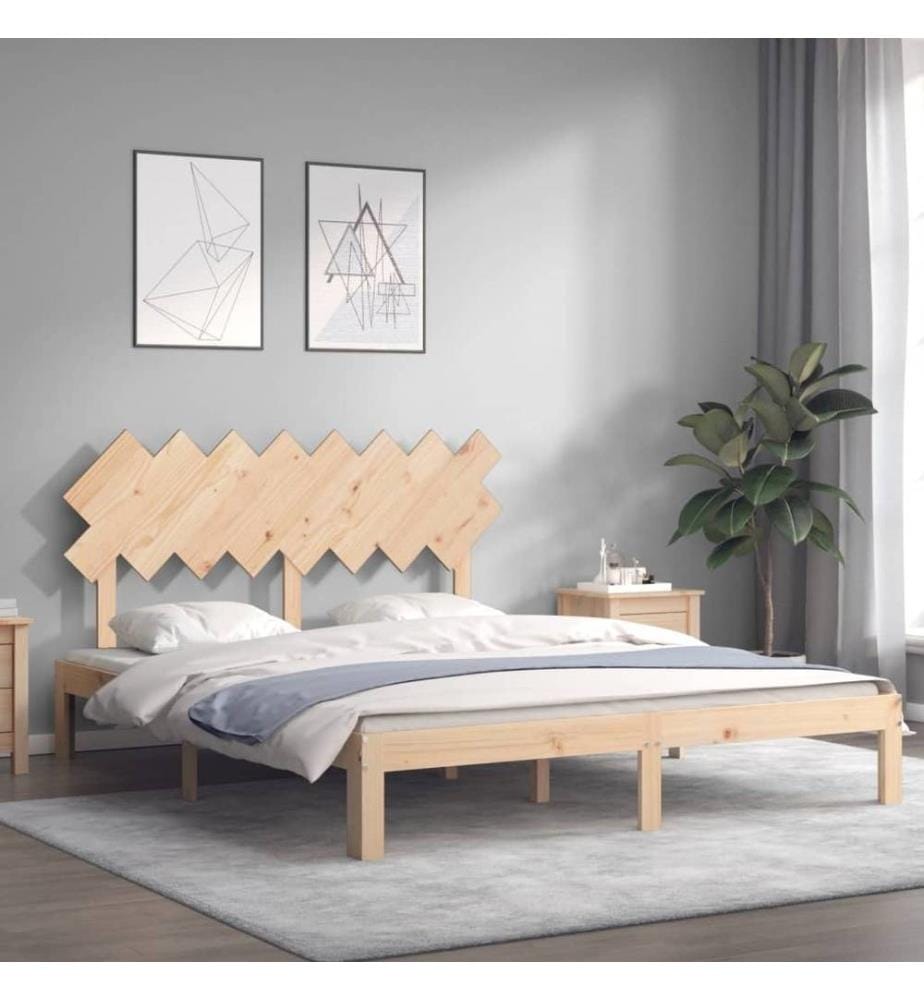 Cadre de lit avec tête de lit 160x200 cm bois massif