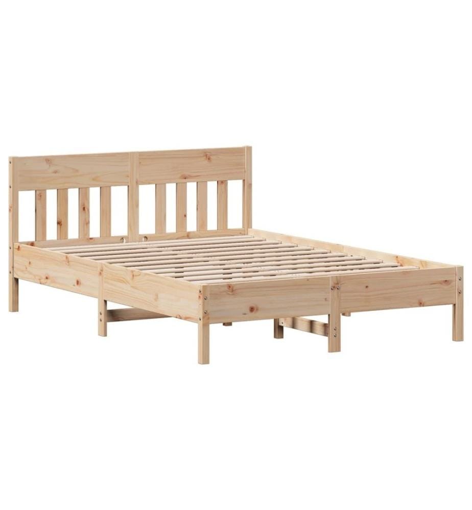 Cadre de lit avec tête de lit 135x190 cm bois de pin massif