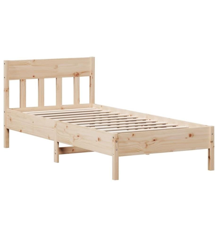 Cadre de lit avec tête de lit 90x190 cm bois de pin massif