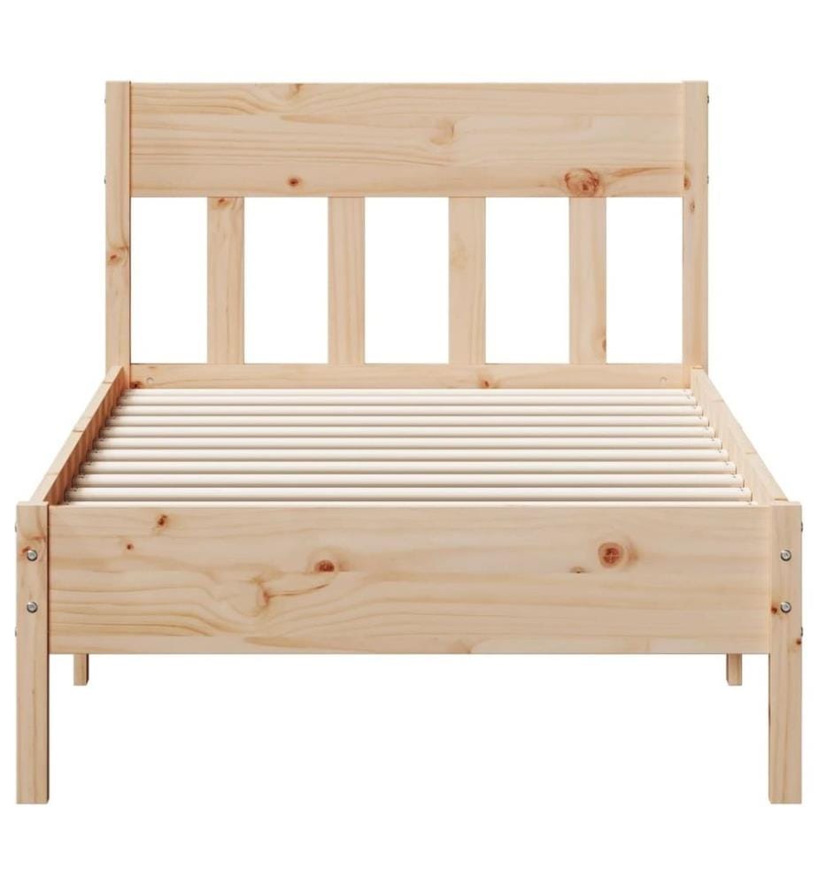 Cadre de lit avec tête de lit 90x190 cm bois de pin massif