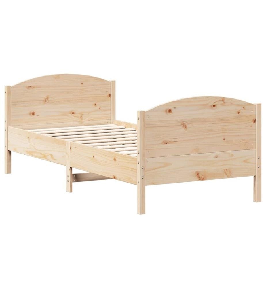 Cadre de lit avec tête de lit 90x190 cm bois de pin massif