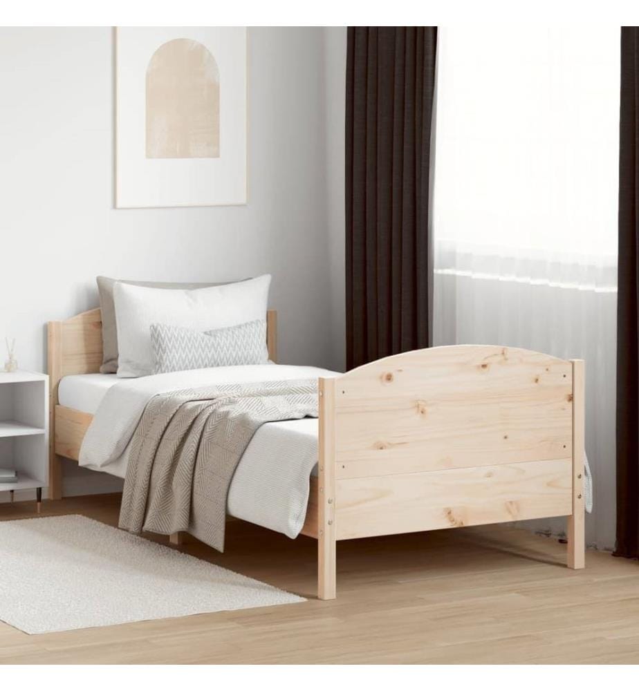Cadre de lit avec tête de lit 90x190 cm bois de pin massif