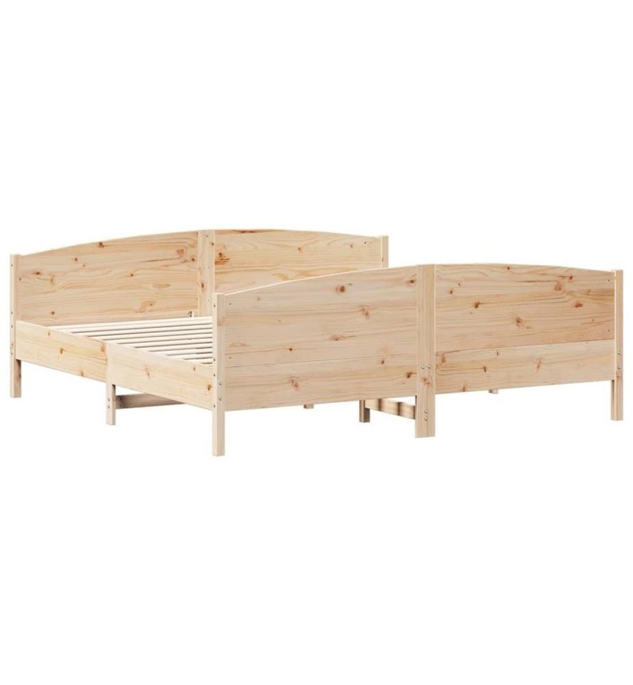 Cadre de lit avec tête de lit 200x200 cm Bois de pin massif