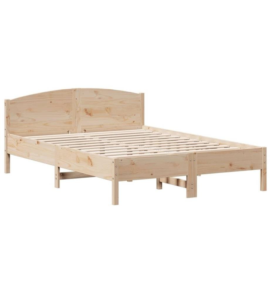Cadre de lit avec tête de lit 150x200 cm bois de pin massif