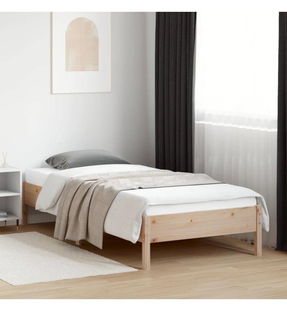 Cadre de lit 90x200 cm bois de pin massif