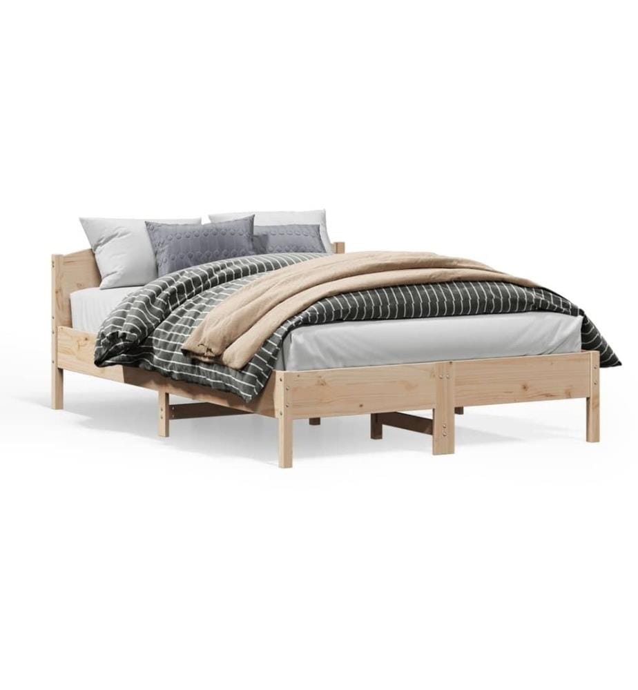 Cadre de lit avec tête de lit 160x200 cm bois de pin massif