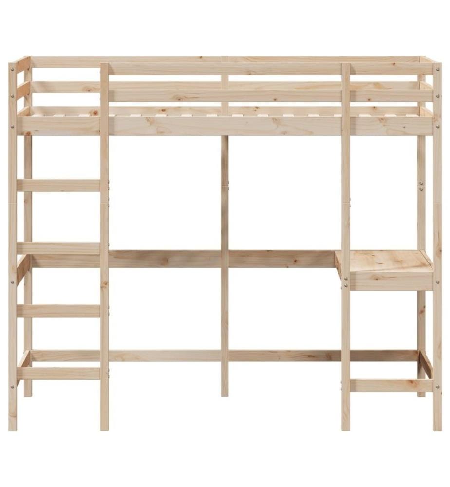 Lit superposé avec bureau 90x190 cm bois de pin massif